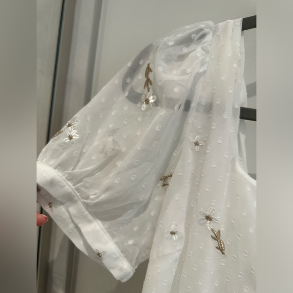 NWT Adelyn Rae Embroidered Scalloped Squareneck Midi Dress - Picture 5 of 11